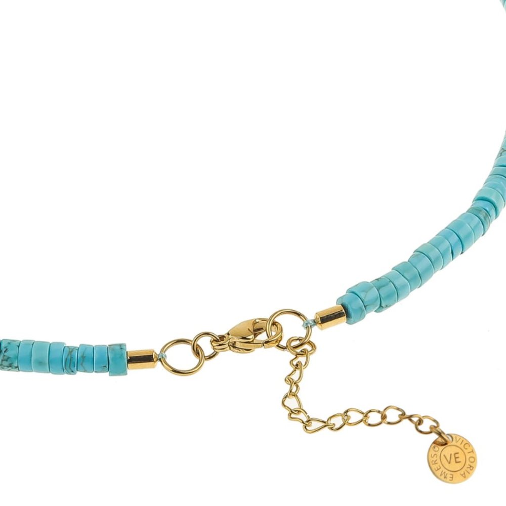 Victoria Emerson Turquoise Boho Necklace - 14k gold plating - Picture 3 of 7